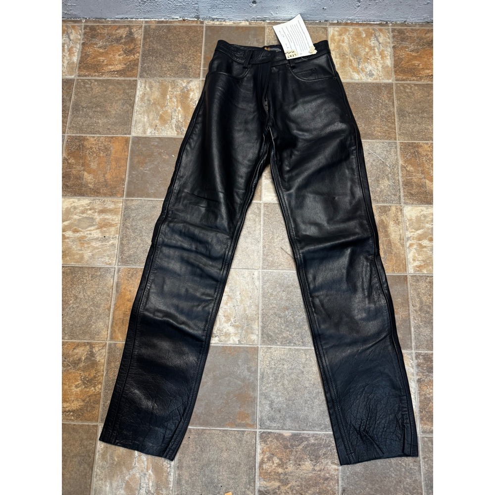 Xelement Advanced Motorcycle Gear Womens Black Leather Biker Pants Size 6 NEW